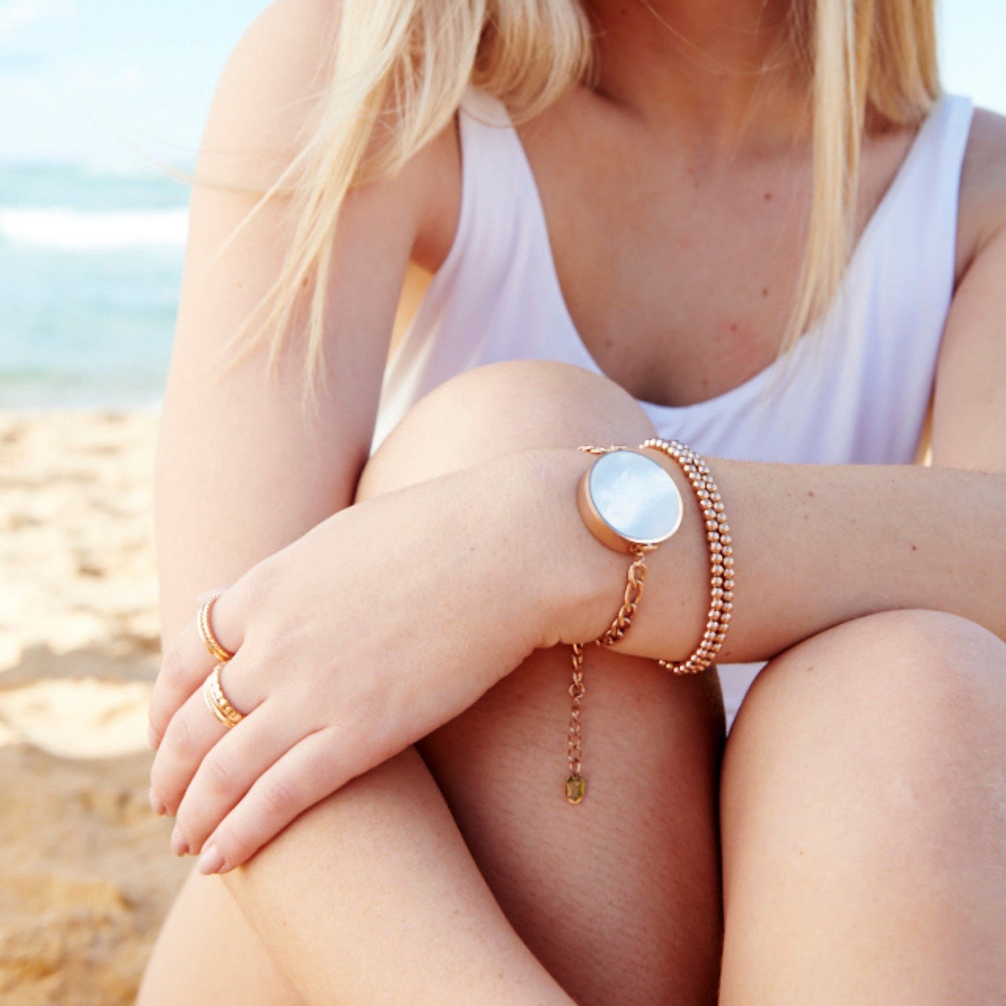 Aura Lip Balm Ring in Rose Gold