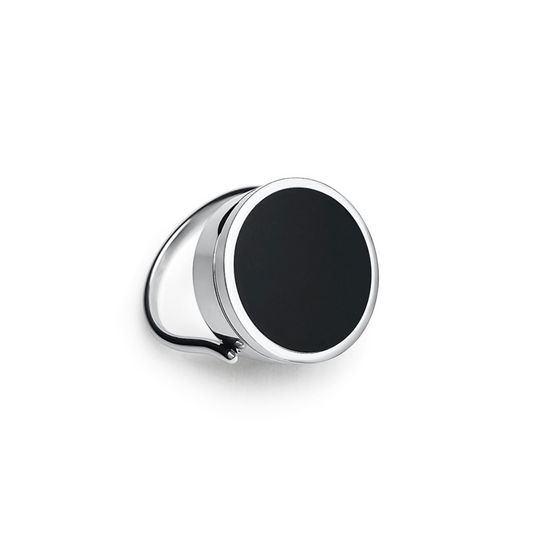 Onyx Glow Lip Balm Ring in Stainless Steel