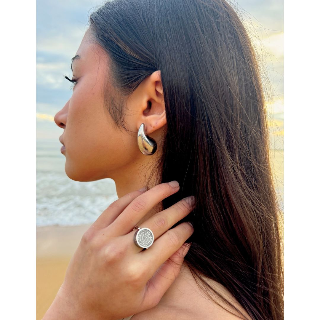 Solara Lip Balm Ring in Stainless Steel