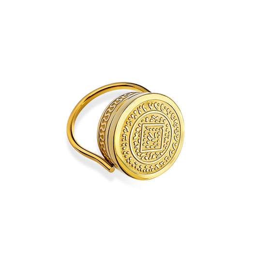Solara Lip Balm Ring in Gold