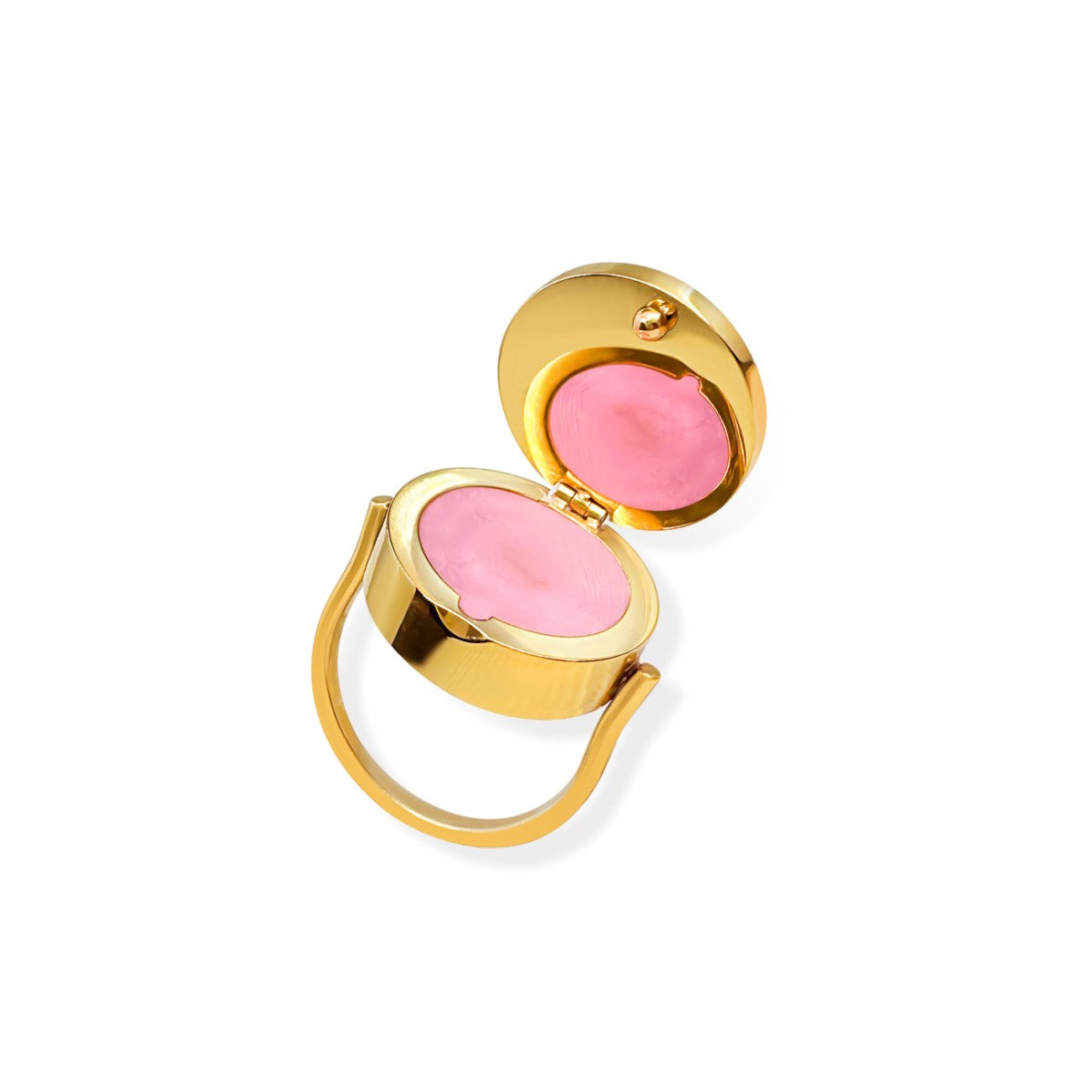 Opal Glow Lip Balm Ring in Gold